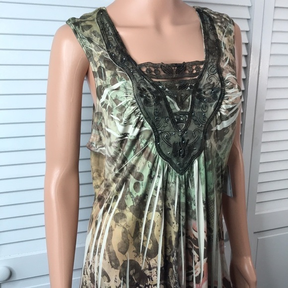 2/$25 UNITY WORLD WEAR Multicolor Sleeveless Top Size XL - Picture 4 of 11